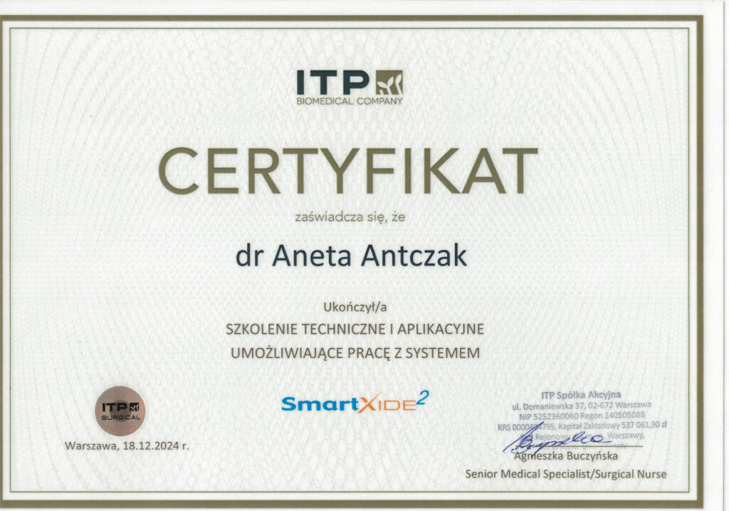 certyfikat aneta smartxide